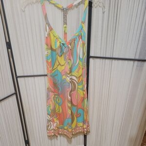 Trina Turk Psychedelic Colorful Mini Dress